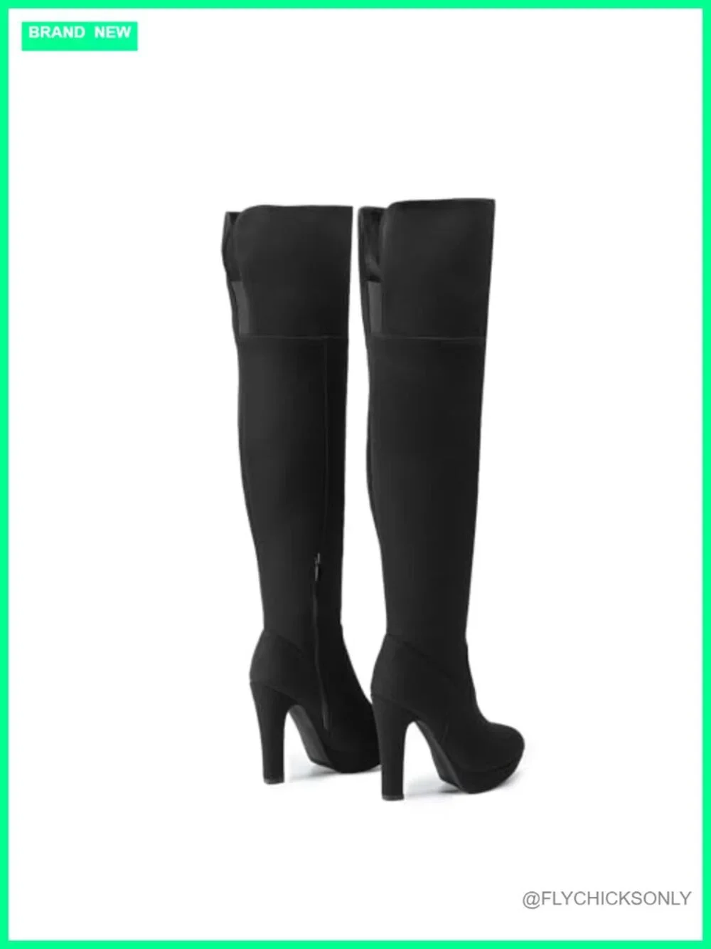 Women's Chunky Thigh High Over the Knee High Heel Boots Faux Suede